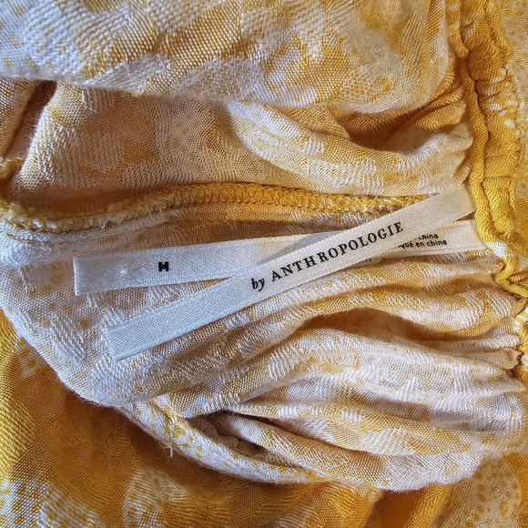 By Anthropologie Sensual Strappy Romper, Yellow Motif, Size Medium - Picture 16 of 17
